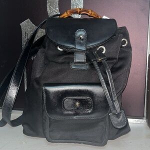 Gucci bamboo handle backpack vintage